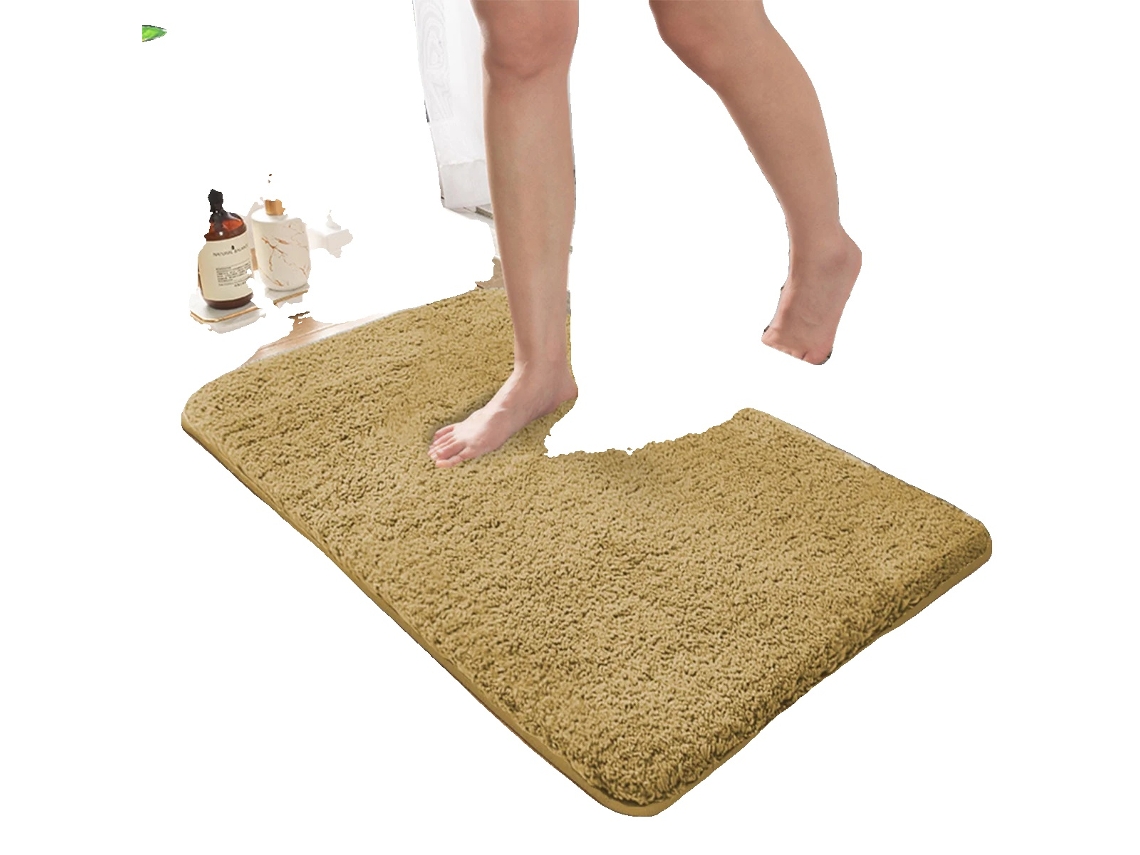 Tapete De Banheiro, Design Antiderrapante, Rápida Absorção De Umidade, 600mmx900mm-b, Marrom