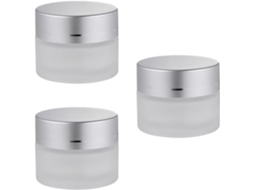 De 3 Potes De Vidro Fosco Para Creme Nuobesty, 5g, Com Tampa Em Formato De Cúpula E Revestimento Interno.