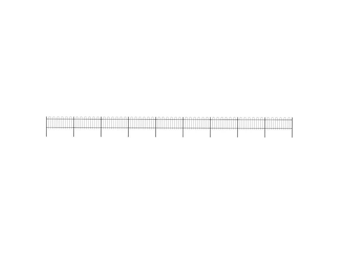 Vidaxl Cerca De Jardim Com Arco Superior Em Aço 1506x80 Cm Preta