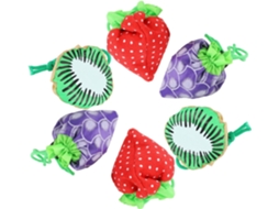 Sacolas Para Frutas E Compras, Recipientes De Armazenamento Dobráveis, De 6, Vários Estilos, Nylon Leve E Impermeável
