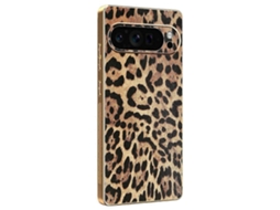 Capa Tkdaddy Para Google Pixel 9 Pro Com Estampa De Leopardo, Couro Sintético Revestido, Pc Tpu Galvanizado