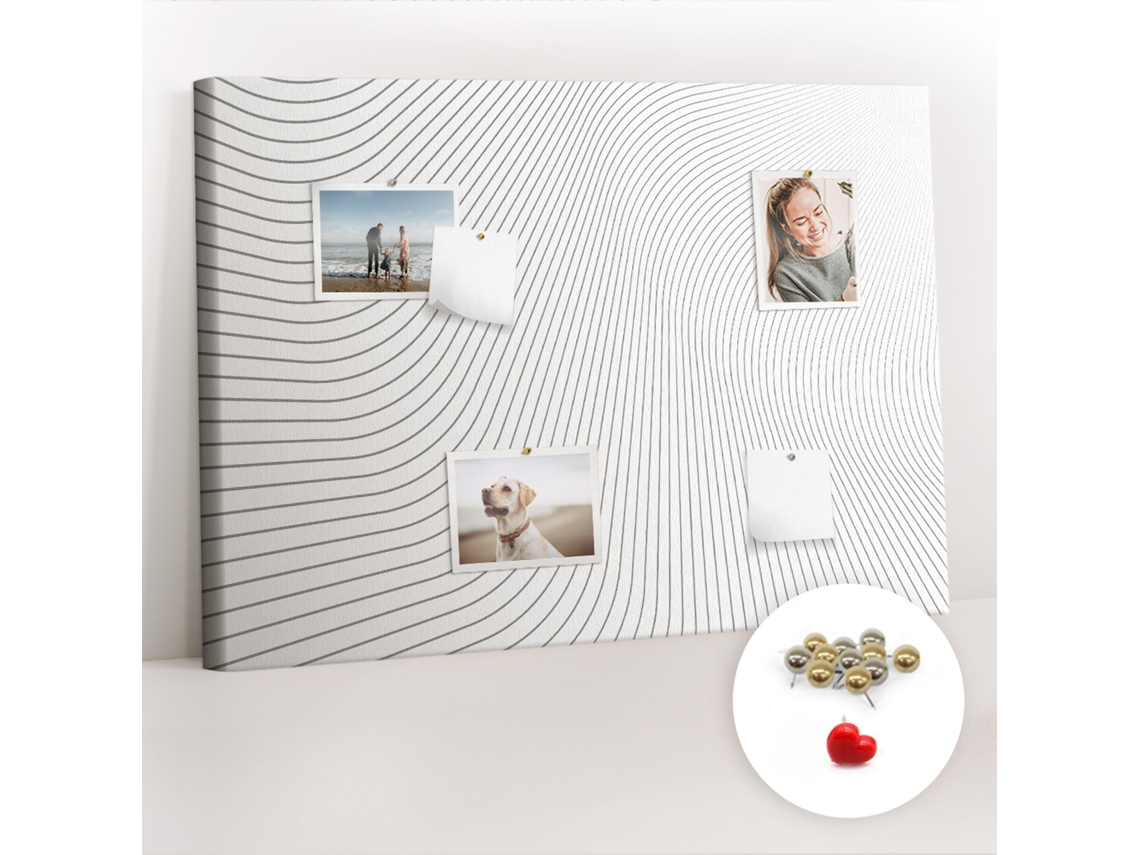 Quadro De Cortiça Com Impressão Abstração De Linhas Para O Corredor Espelharte (70x100 Cm)