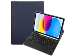 Lurelia Capa Com Teclado Bluetooth Para Ipad 9.7/2018/2017 Teclado Comum, Layout Pt, Azul Escuro E Preto