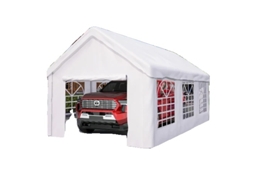 Tenda De Carport, 3m X 6m, Estrutura De Aço Revestida A Pó, Material Resistente A Rasgos 380n, Resistência A Climas Durante Todo O Ano, Ventilação
