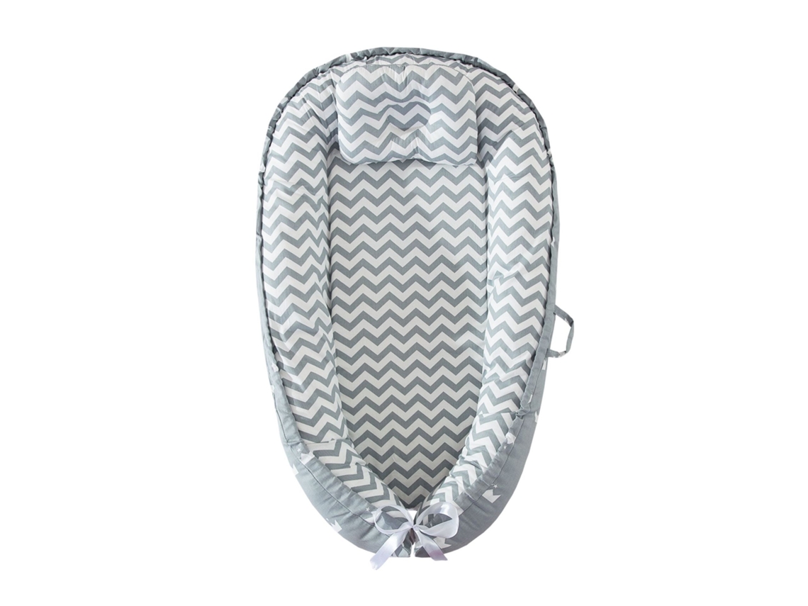 Cama De Bebê Biónica Com Colchão Removível 85*55*15cm Onda Cinza Coroa