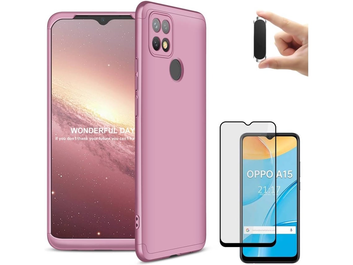 Capa, Película e Suporte Oppo A15 PHONESHIELD Flexguard Rosa