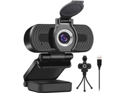Webcam Full HD 1080p para laptop, PC, Mac e desktop, ideal para conferências e videochamadas. Webcam Pro Stream com videochamadas. Plug and play.