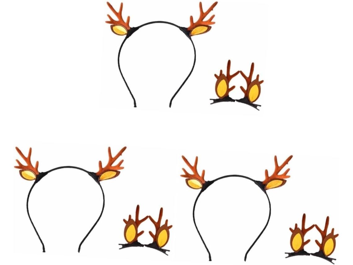 Conjunto De 3 Acessórios Para Festa Com Tiaras De Chifres E Grampos De Cabelo.