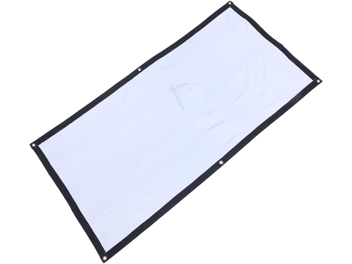 Tela De Projeção Dobrável Com Borda Preta De 2,5 Cm, 70 Polegadas, Poliéster Branco.