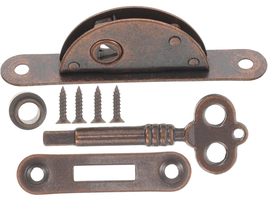 Fechadura Vintage Semicircular Antiga Com Chaves, Em Ferro, Para