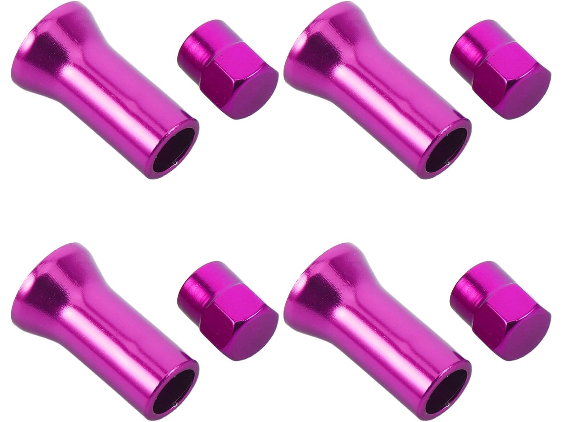 Conjunto de 8 tampas de válvulas de pneus em alumínio TR414AC.