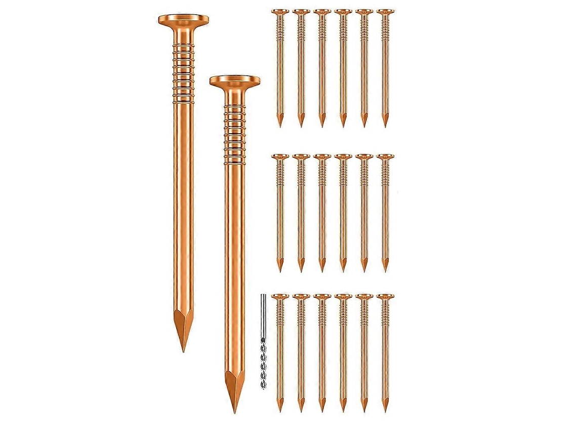 Pregos De Cobre Para Remover Raízes De Cepa De Árvore, Pregos De Cobre Puro 3.15 Polegadas Com Broca De Cobalto, 20 Unidades