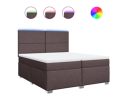 Box Spring Bed, Box Spring Beds Vidaxl Marrom Tecido (200 X 200 Cm)