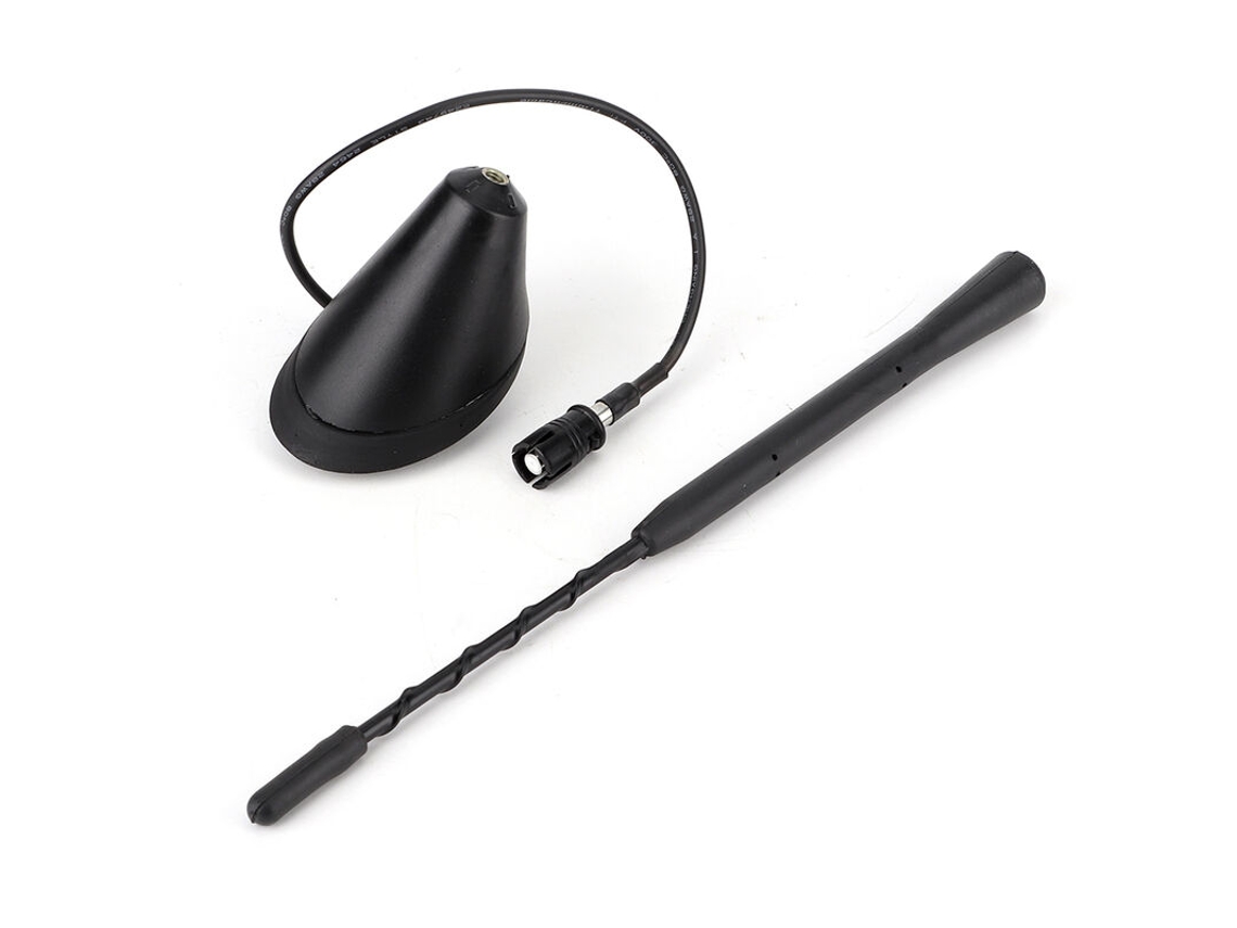 Antena Universal De 9 Polegadas Para Carro, Preta, Com Bobina Para Rádio Fm E Am, Com Base Inclusa
