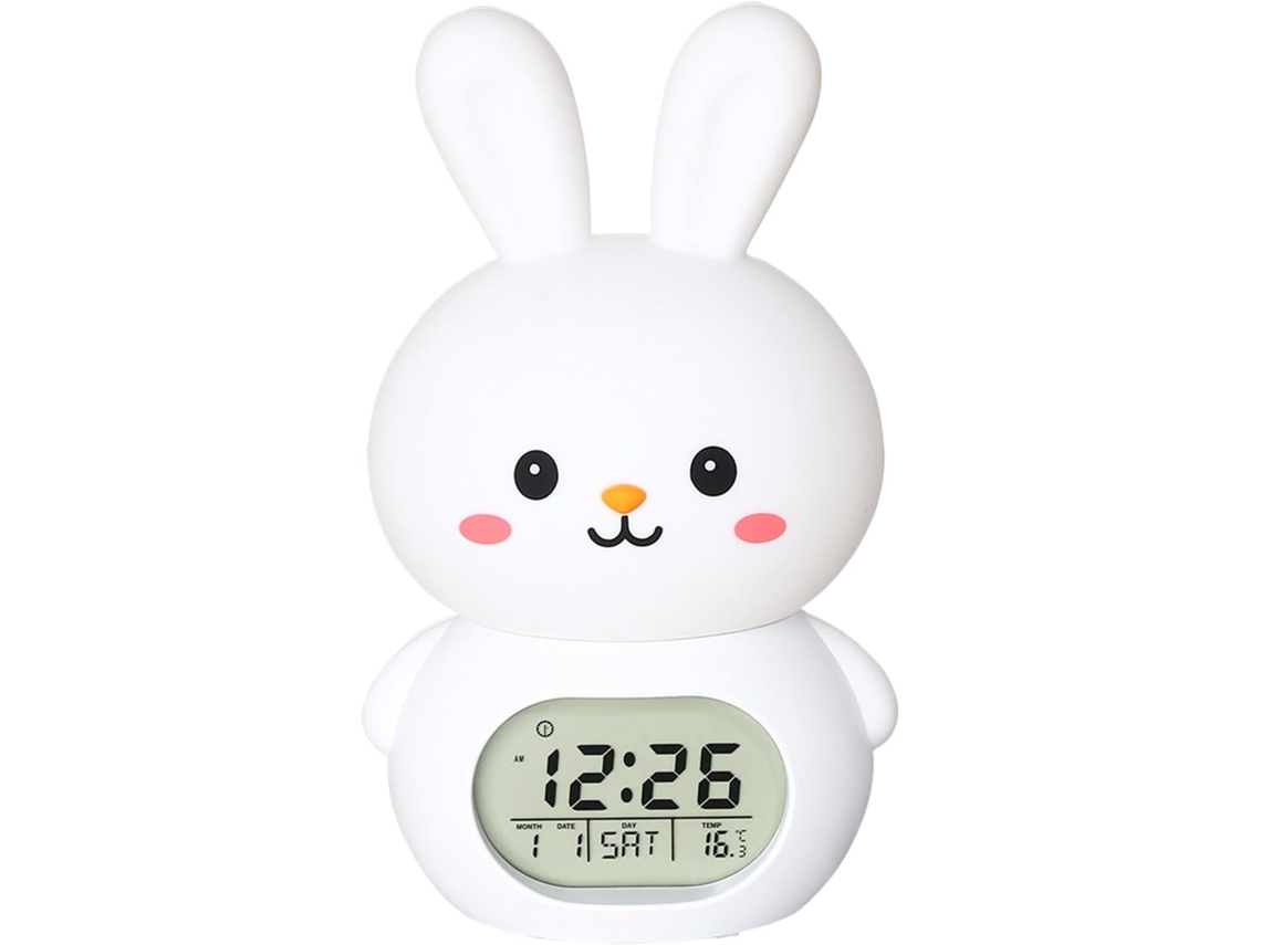 Luz noturna Coelho para mesa infantil com temporizador digital E