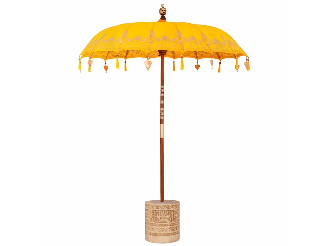 Parasol Balinês Vidaxl Amarelo Madeira