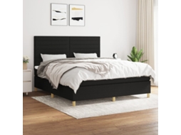 Vidaxl Cama Com Molas/colchão 180x200 Cm Tecido Preto