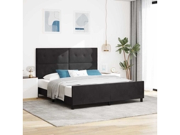 Vidaxl Cama Box com Cabeceira Preto 180 X 200 Cm Veludo