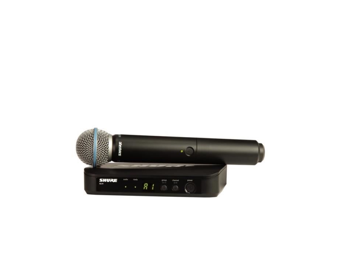 Sistema de microfone sem fio BLX24E/B58 H8E com microfone Shure Beta 58A