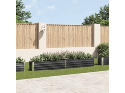 Vidaxl Canteiro Elevado Jardim Aço Galvanizado 320x40x45 Cm Antracite
