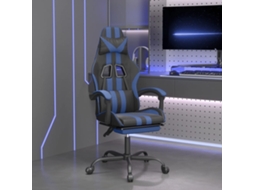 Vidaxl Cadeira Gaming C/ Apoio Para Pés Couro Artificial Preto E Azul