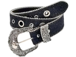 Cinto Feminino Com Miçangas, Ideal Para Calças Jeans E Infantis, Com Fivela Decorativa Gravada E Cós Lantejoulas