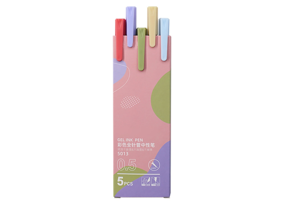 5pcs Bolígrafo Gel Sistema Color Morandi Cuerpo Mate Abs Recambio Intercambiable Estudiantes 5013