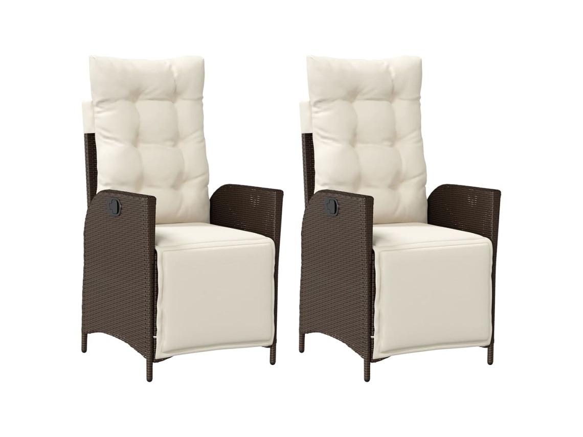 Reclining Garden Chair, Reclining Garden Chairs Vidaxl Marrom Rattan / Vime (n/a)