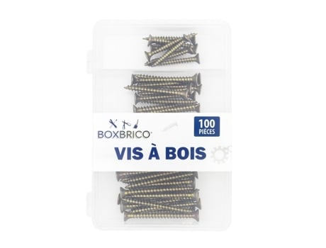 Lote de 100 Parafusos de Madeira 5 Tamanhos Para Diy e Carpintaria Boxbrico