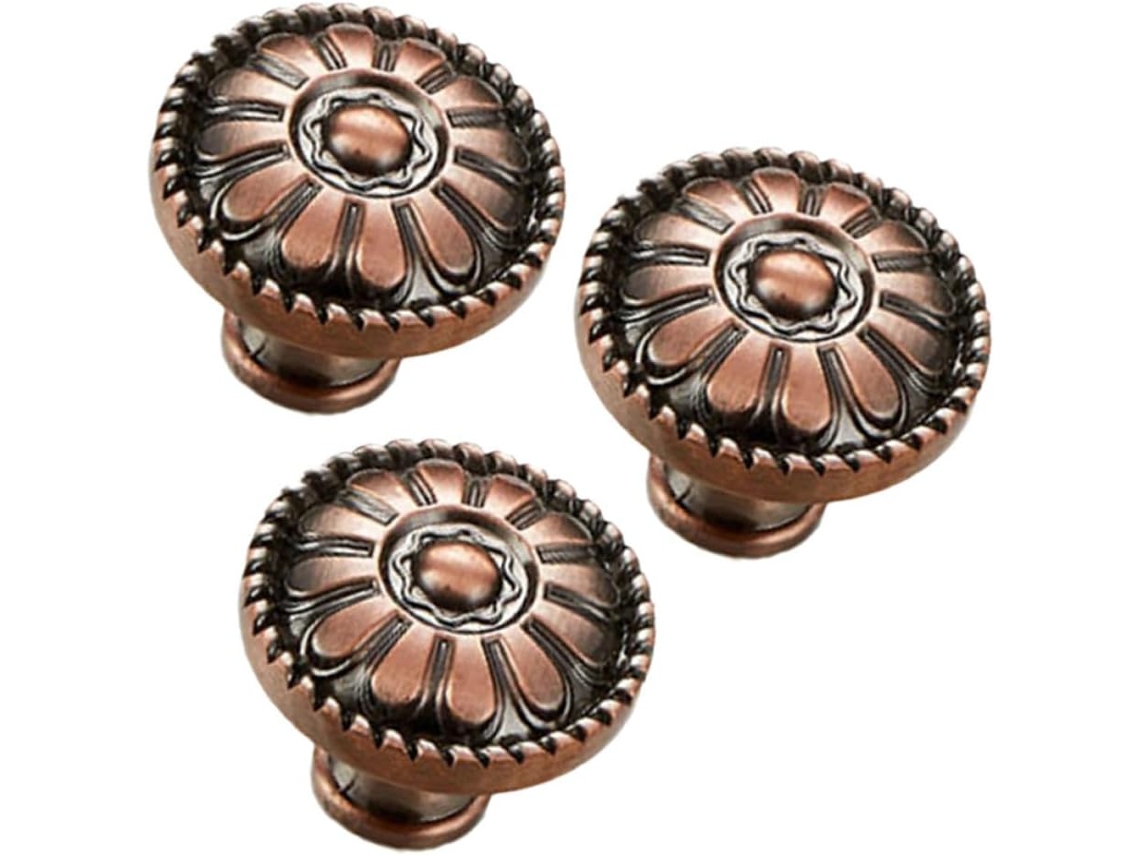 Puxadores De Armário Circulares Com Furo Único, Conjunto De 3 Peças Em Formato Cogumelo, Em Liga De Zinco, Elegantes E