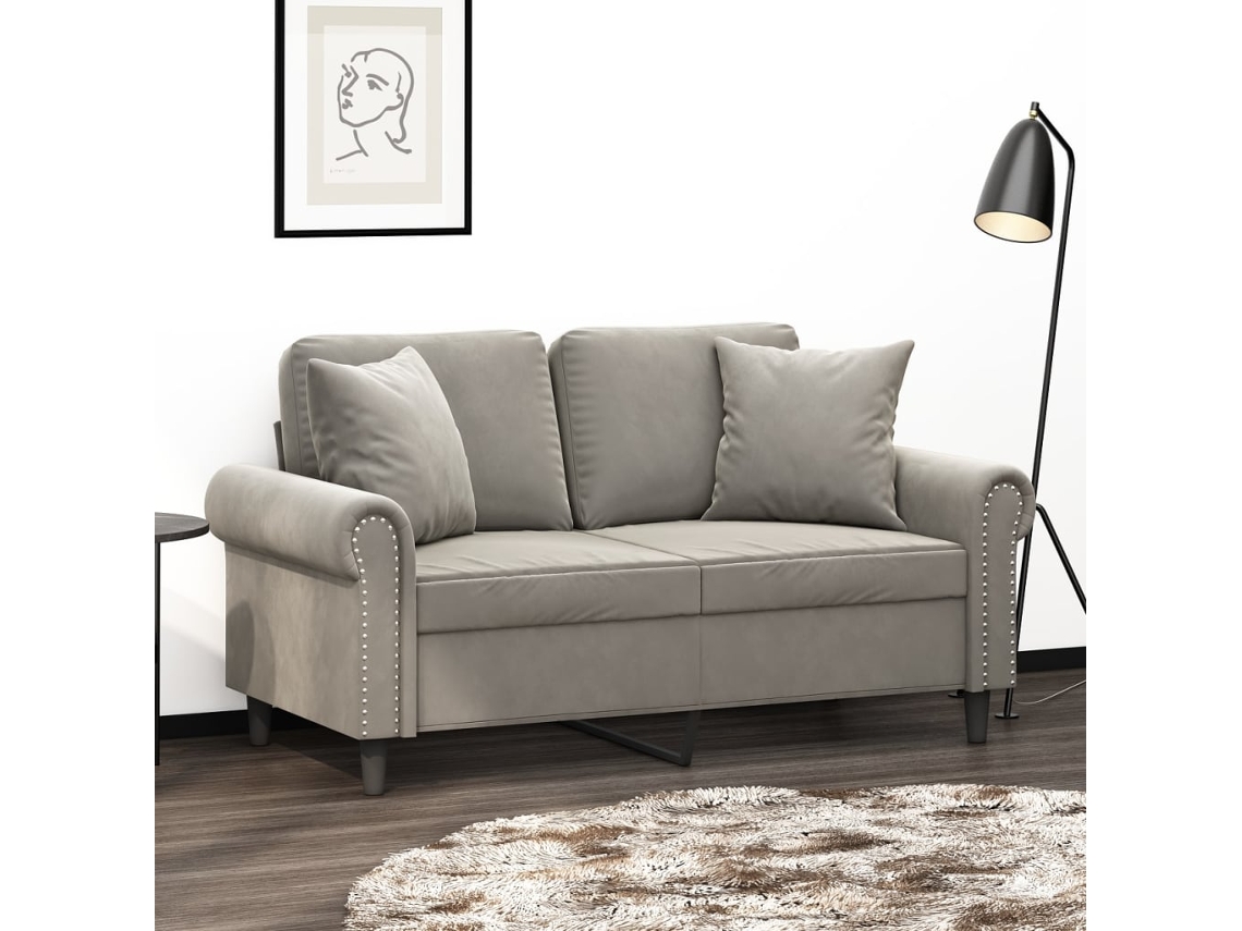 Vidaxl Almofadas Decorativas 2 Pcs 40x40 Cm Veludo Cinzento-claro
