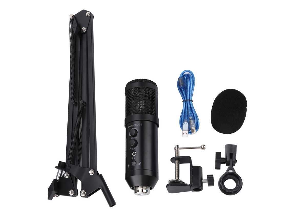 Microfone Usb Condensador De Reverberação Para Gravação Vocal De Áudio De Computador