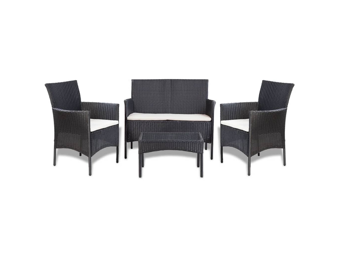Sofa Set, Sofa Sets Vidaxl Preto Rattan / Vime (n/a)