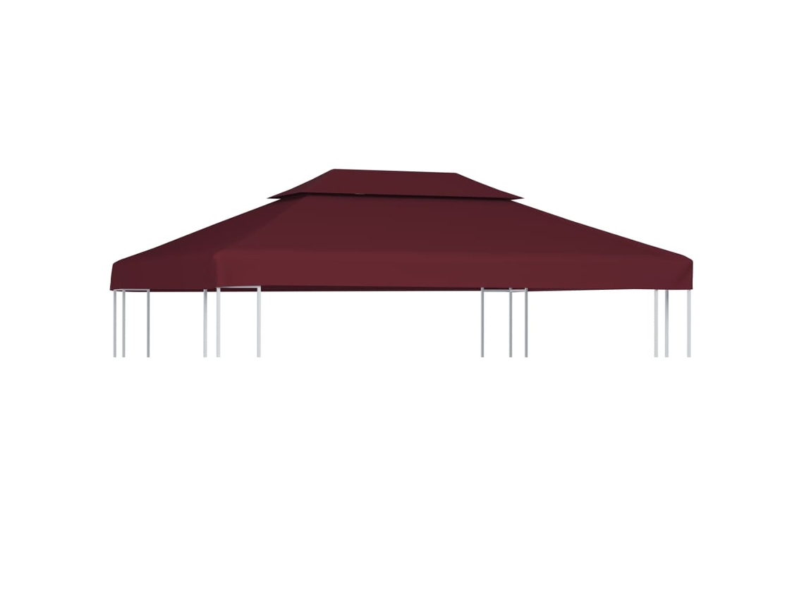 Vidaxl Cobertura Gazebo C/ 2 Camadas 310 G/m² 4x3 M Bordô