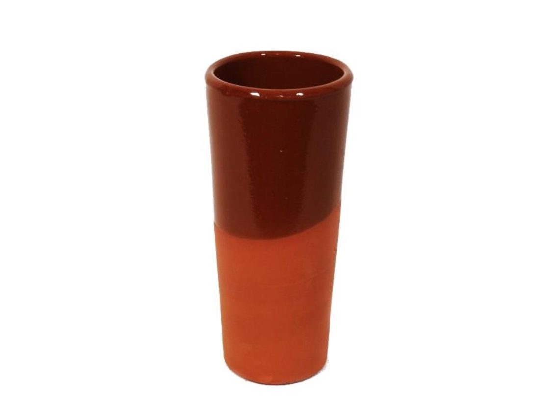 Vaso tubo 330 ml rojo liso loza pack 12 unid