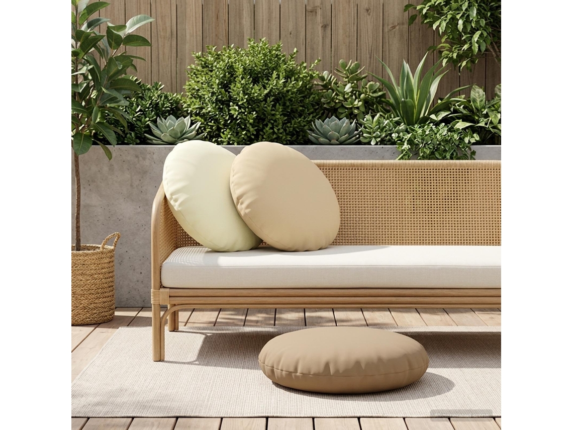 Vidaxl Capa Almofada 2 Pcs Heerlen Creme Ø 60 Cm Poliéster