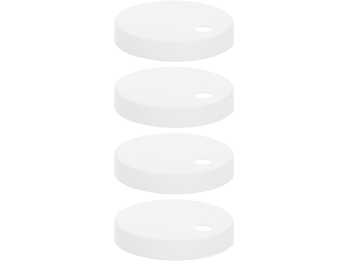 Conjunto De 4 Tampas Rosca Plástico Branco Assento Sanitário, Fins Decorativos E Abrangentes
