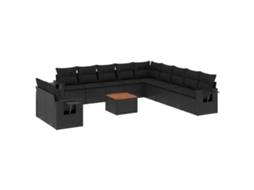 Garden Sofa Set, Garden Sofa Sets Vidaxl Preto Rattan / Vime (n/a)