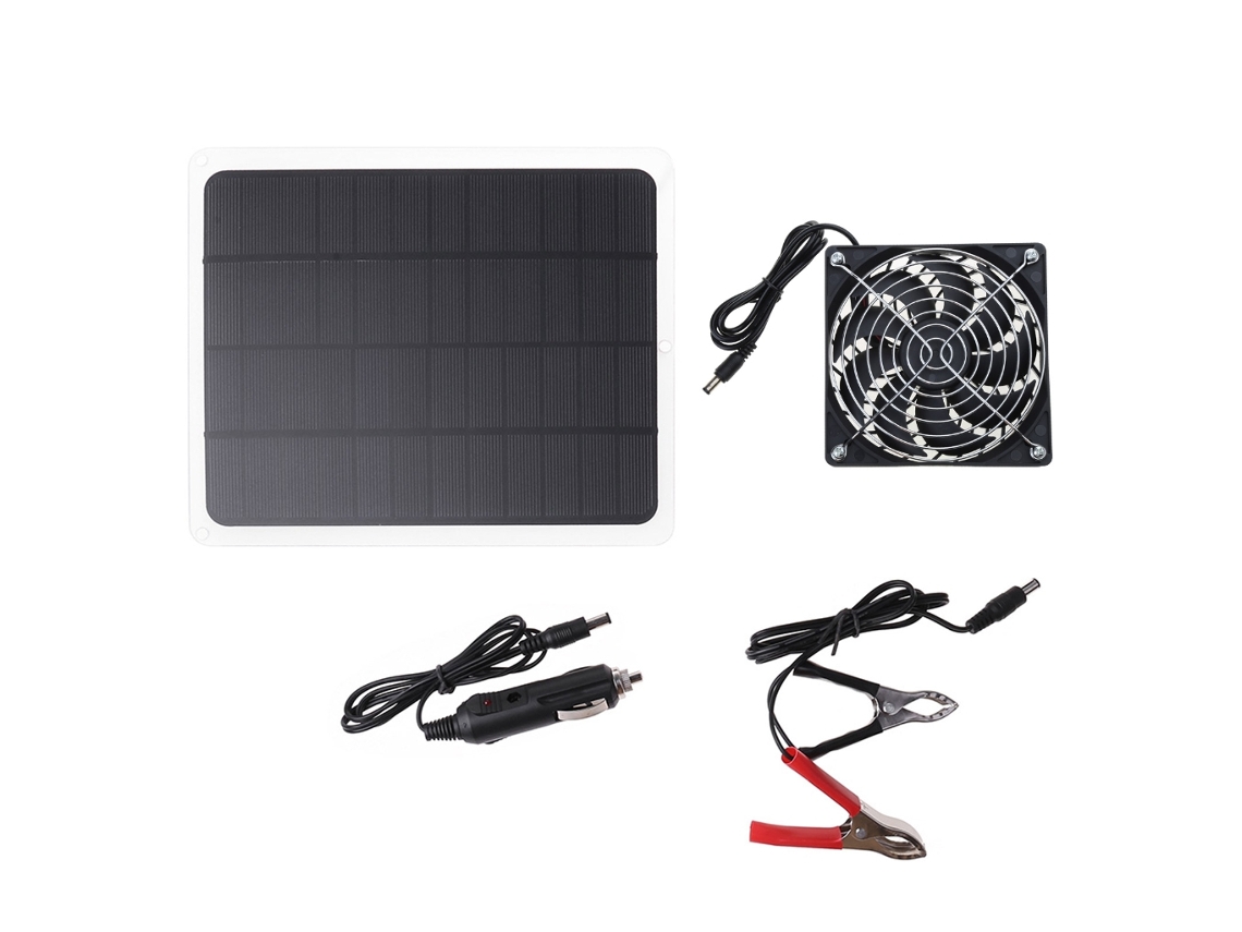 Ventilador com Painel Solar 10w 12v para Galinheiro BRILVIBERA