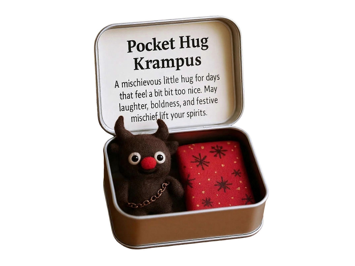 Boneco Pocket Hug Krampus De Feltro, Presente De Natal
