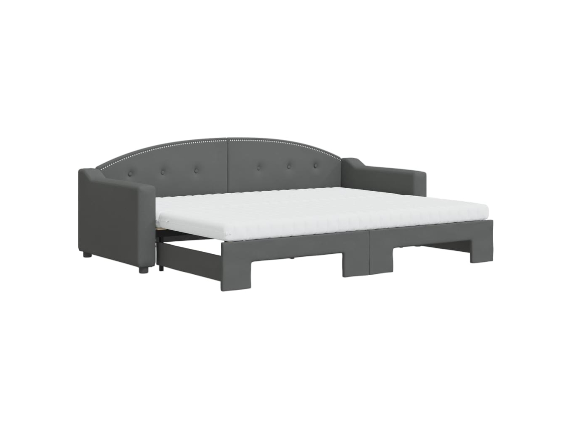 Sofá cama C/ Gavetão e Colchões 80x200cm Tecido Cinzento escuro MAISON EXCLUSIVE