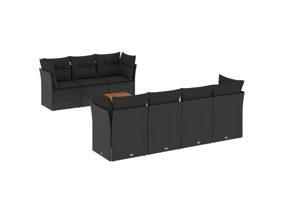 Garden Sofa Set, Garden Sofa Sets Vidaxl Preto Rattan / Vime (n/a)