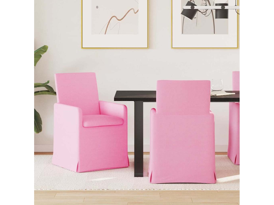 Vidaxl Cadeiras De Jantar 2 Unid. Tecido Rosa 57 X 67 X 95 Cm