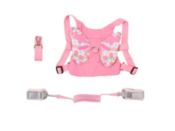 Mali arnês para Crianças com Elo de Pulso Retrátil 1.5m Rosa Borboleta Anti perdas