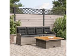 Vidaxl 3 Pcs Conjunto Sofás de Jardim C/ Almofadões Vime Pe Cinzento