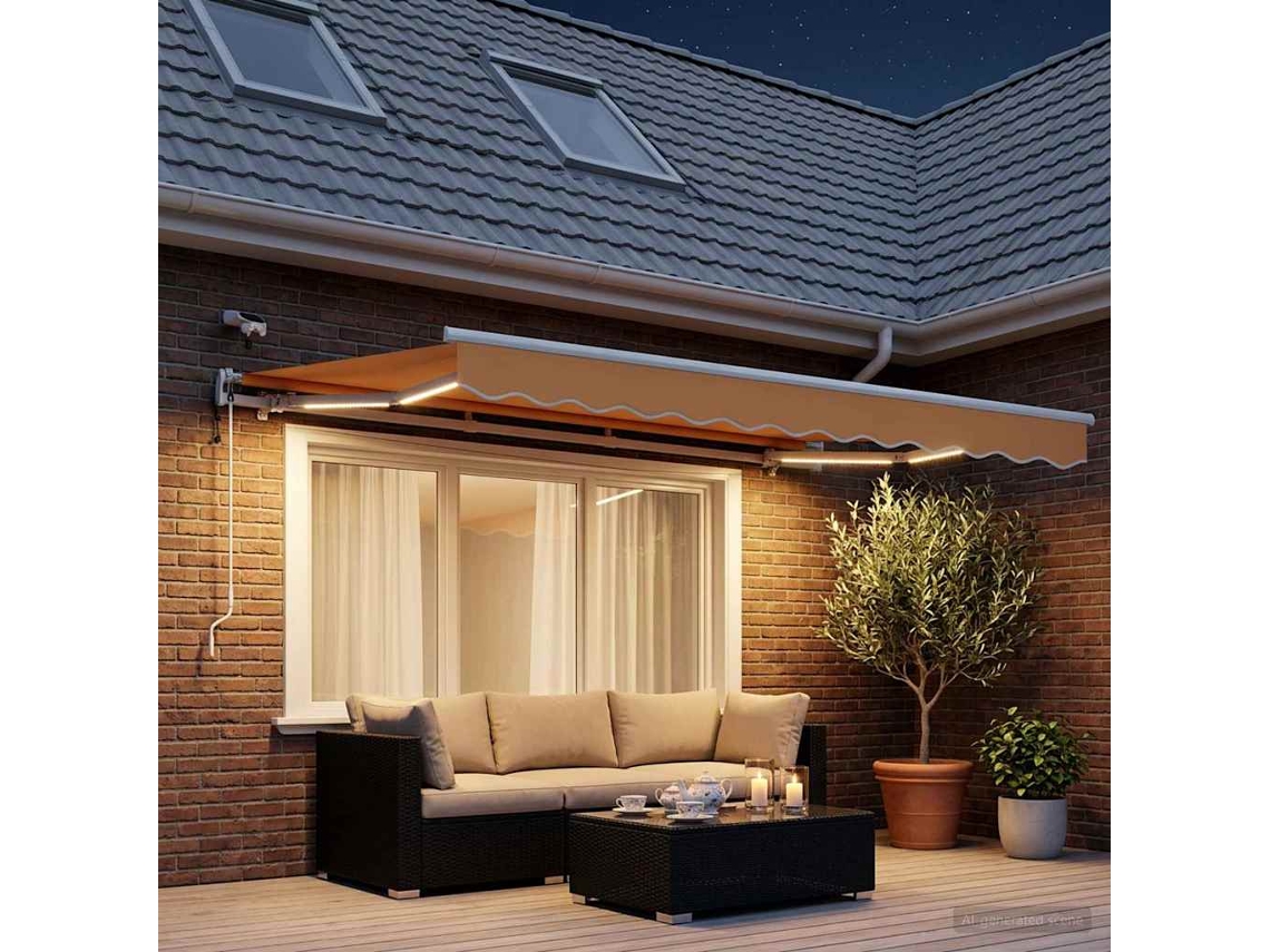 Vidaxl Toldo Retrátil Areia 300 X 250 Cm Poliéster