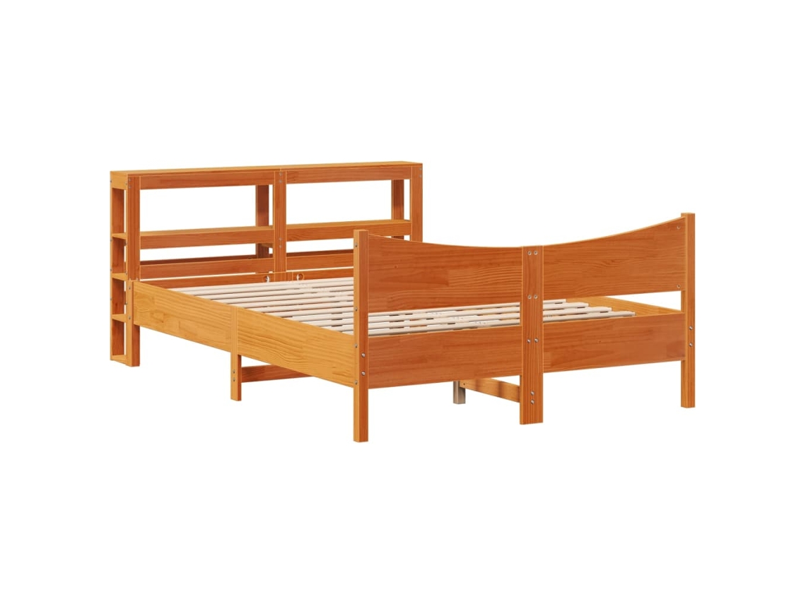 Bed Frame, Bed Frames Vidaxl Marrom Madeira De Pinho (150 X 200 Cm)