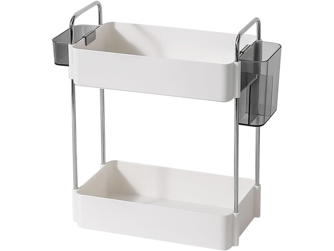 Organizador De Banheiro Betooky Em Aço Inoxidável Com Sistema Drenagem, 2 Níveis E Base De Plástico