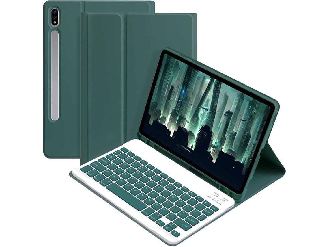 Capa Teclado CUICH para Samsung Galaxy Tab A11 Plus/A9 Plus 11 Polegadas com Teclado Bluetooth (Verde Escuro) 
