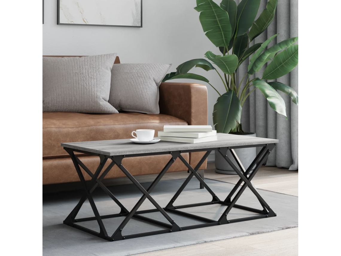 Vidaxl Mesa De Centro 100x49x40 Cm Derivados De Madeira Cinza Sonoma